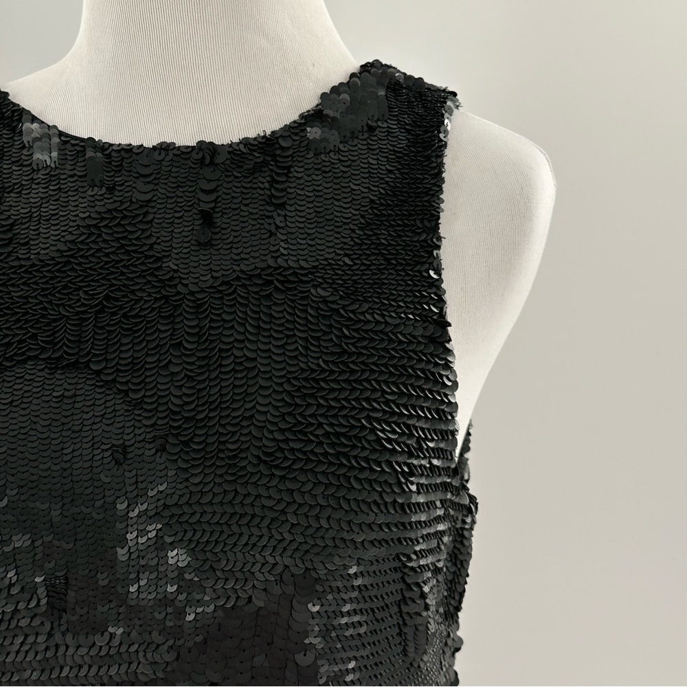 All saints Brochette dress 6 38 black sequins LBD v-neck cocktail party formal - Picture 2 of 12